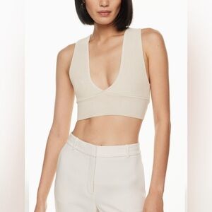 🆕 Babaton Carlotta Sculpt Knit Deep V Tank, Chamomile Yellow  💛